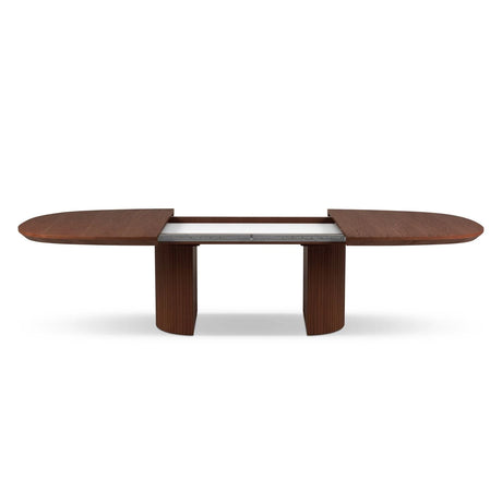 Extendable Table, "Nido", 12 Seats, Dark Oak Veneer and Dark Brown Oak, 200/300x110x75

Made in Europe – Bild 4