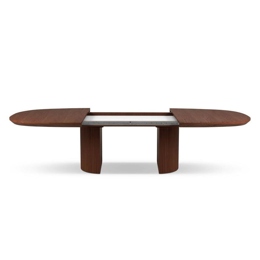 Extendable Table, "Nido", 12 Seats, Dark Oak Veneer and Dark Brown Oak, 200/300x110x75

Made in Europe – Bild 4