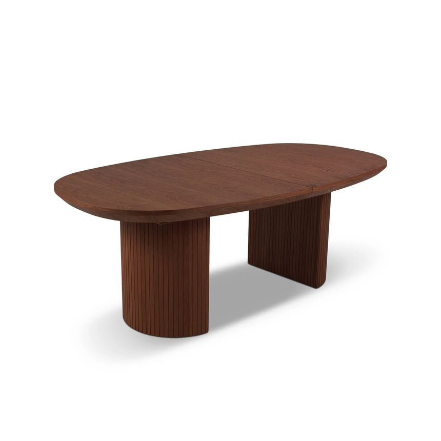 Extendable Table, "Nido", 12 Seats, Dark Oak Veneer and Dark Brown Oak, 200/300x110x75

Made in Europe – Bild 6