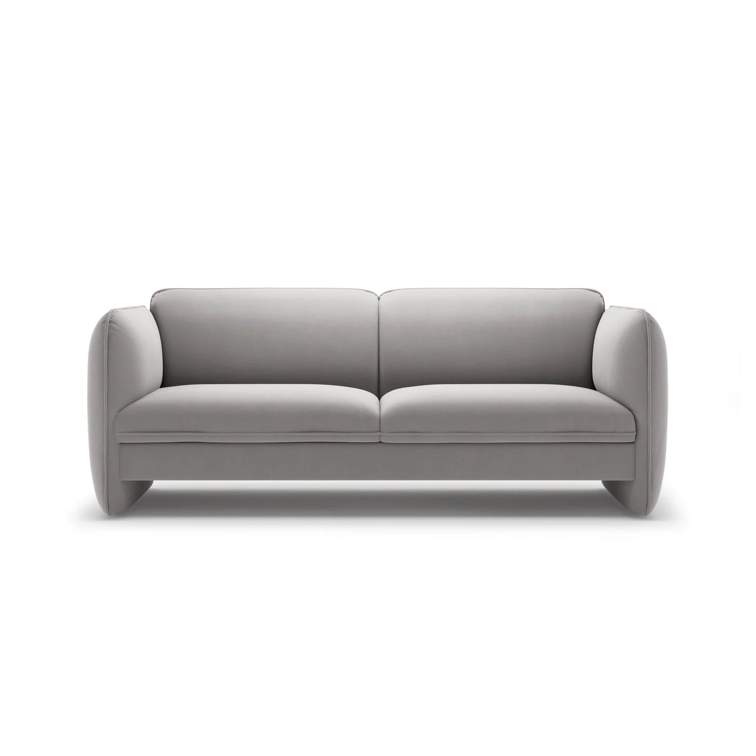 Georgia 3-Sitzer Sofa aus Samt (Magic Velvet 2239) in Hellgrau, 204x90 cm – Bild 1