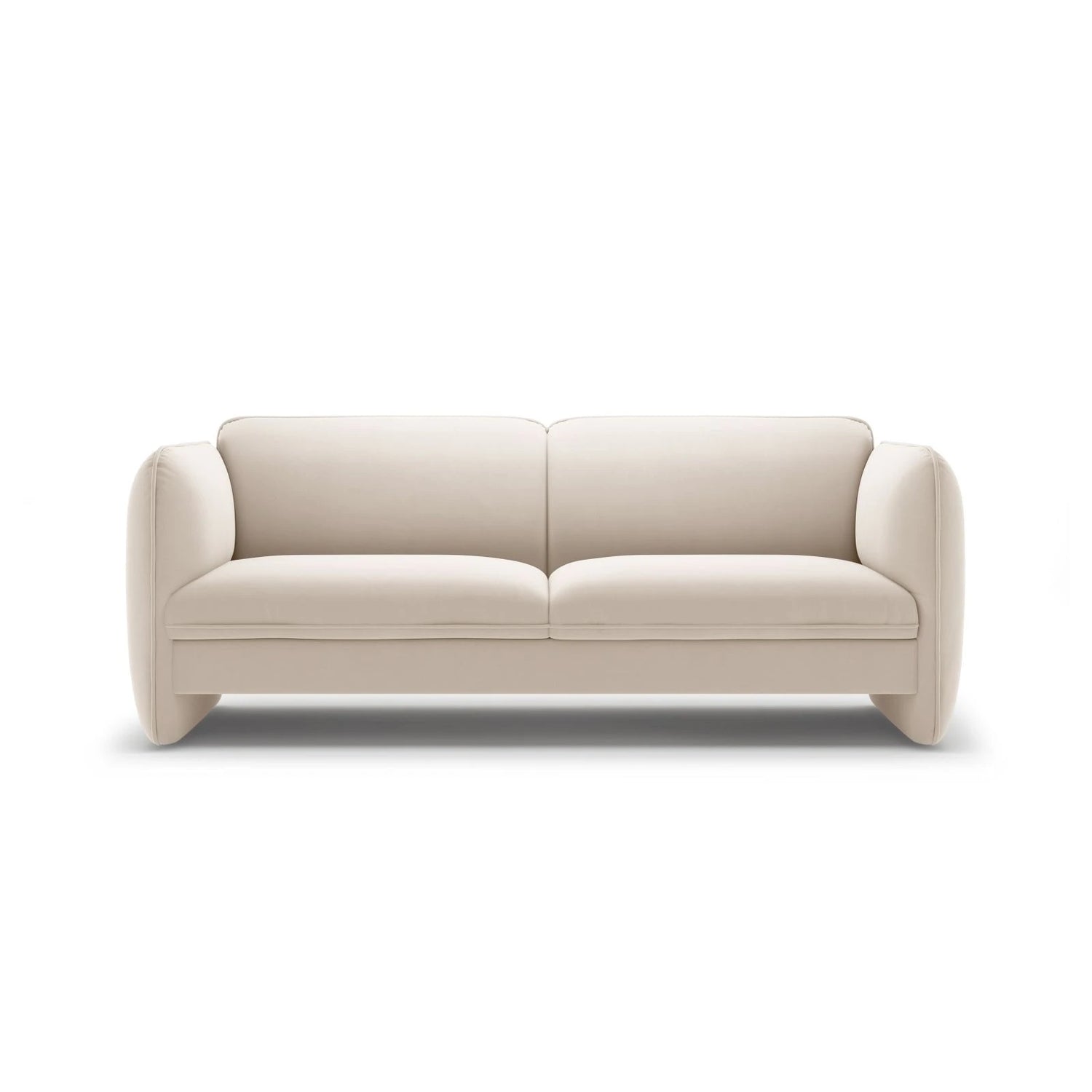 Georgia 3-Sitzer Sofa aus Samt (Magic Velvet 2256) in Elfenbein, 204x90 cm – Bild 1