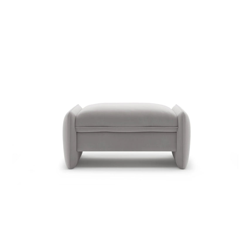 Georgia Pouf aus Samt (Magic Velvet 2239) in Hellgrau, 95x70 cm – Bild 1