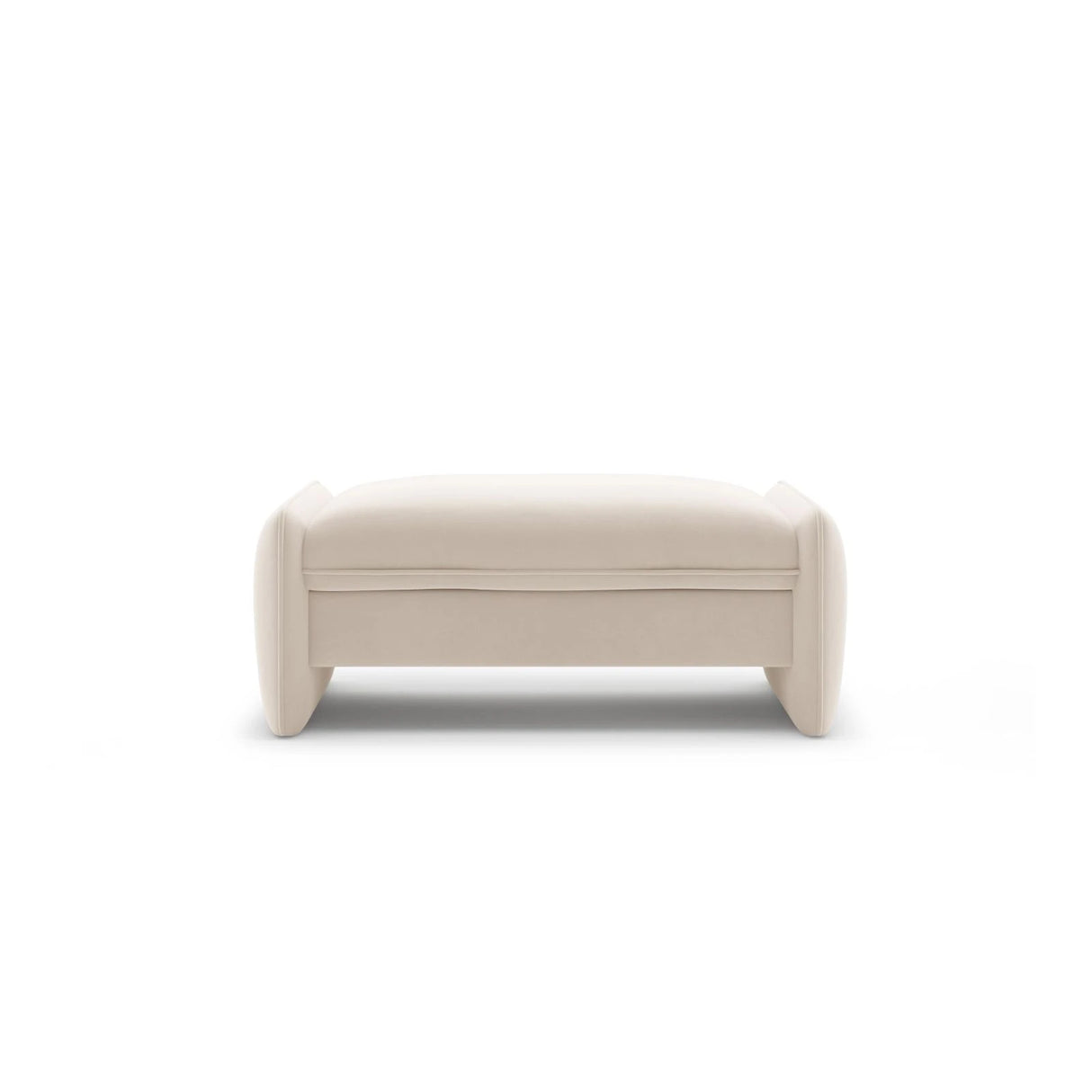 Georgia Pouf aus Samt (Magic Velvet 2256) in Elfenbein, 115x70 cm – Bild 1
