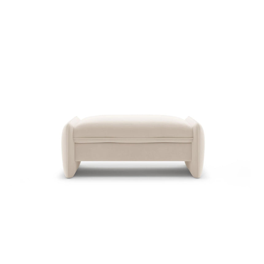 Georgia Pouf aus Samt (Magic Velvet 2256) in Elfenbein, 115x70 cm – Bild 1