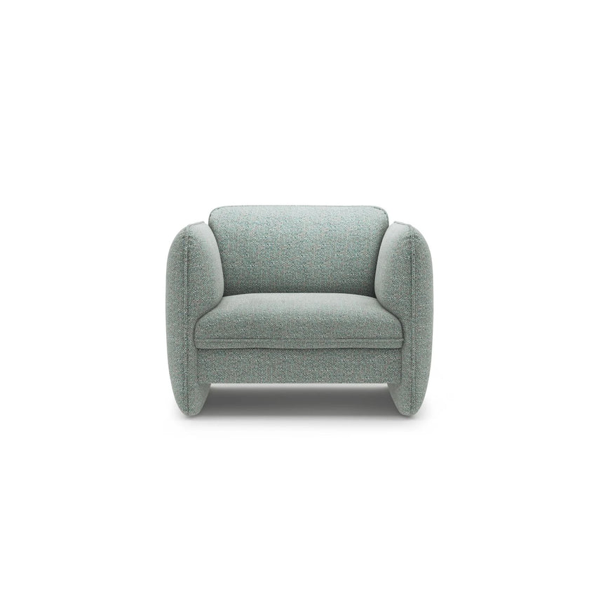 Georgia Sessel aus Chenille (SILENCIO 72) in Gedämpftes Blau, 105x90 cm – Bild 1