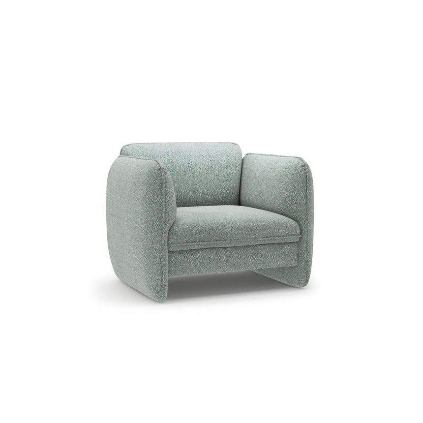 Georgia Sessel aus Chenille (SILENCIO 72) in Gedämpftes Blau, 105x90 cm – Bild 2