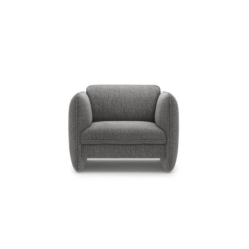 Georgia Sessel aus Chenille (SILENCIO 97) in Dunkelgrau, 105x90 cm – Bild 1