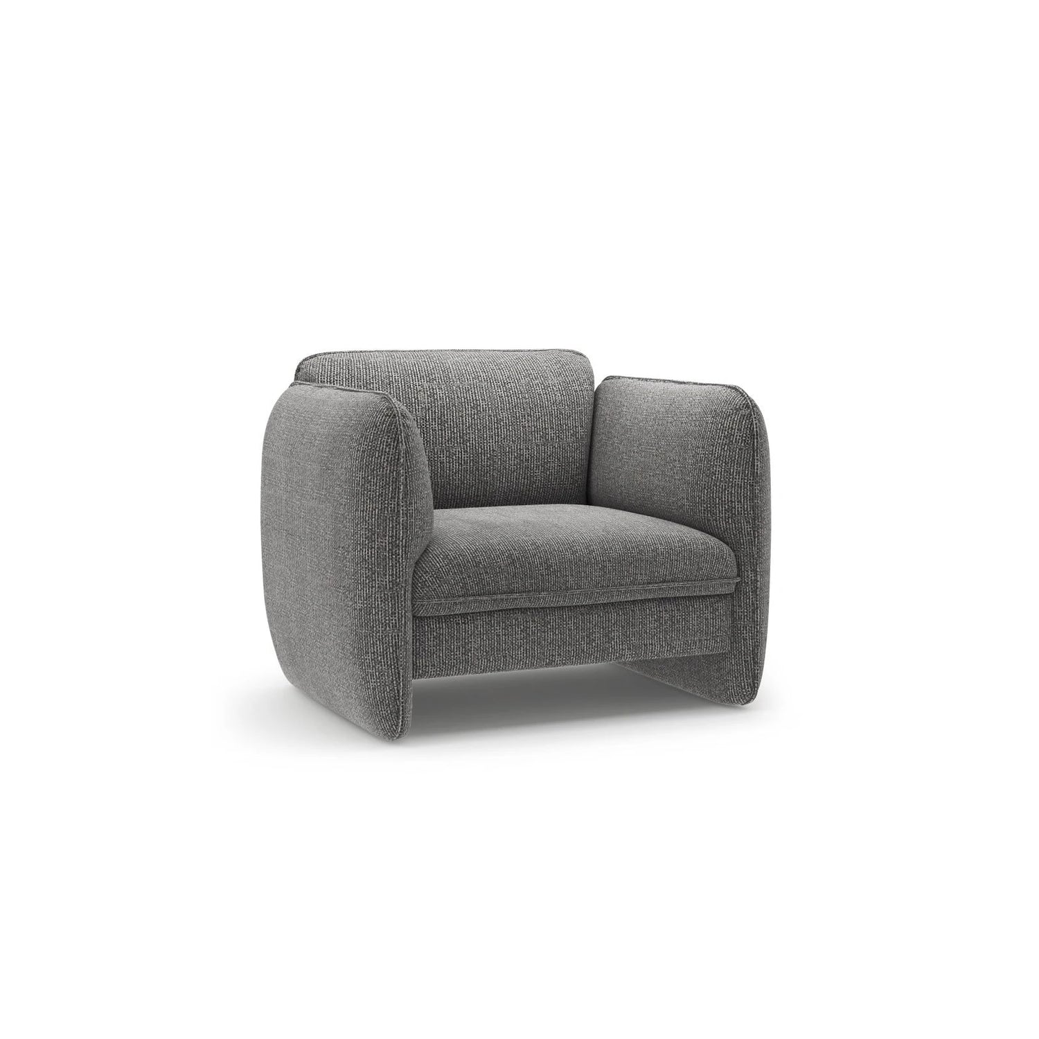 Georgia Sessel aus Chenille (SILENCIO 97) in Dunkelgrau, 105x90 cm – Bild 2
