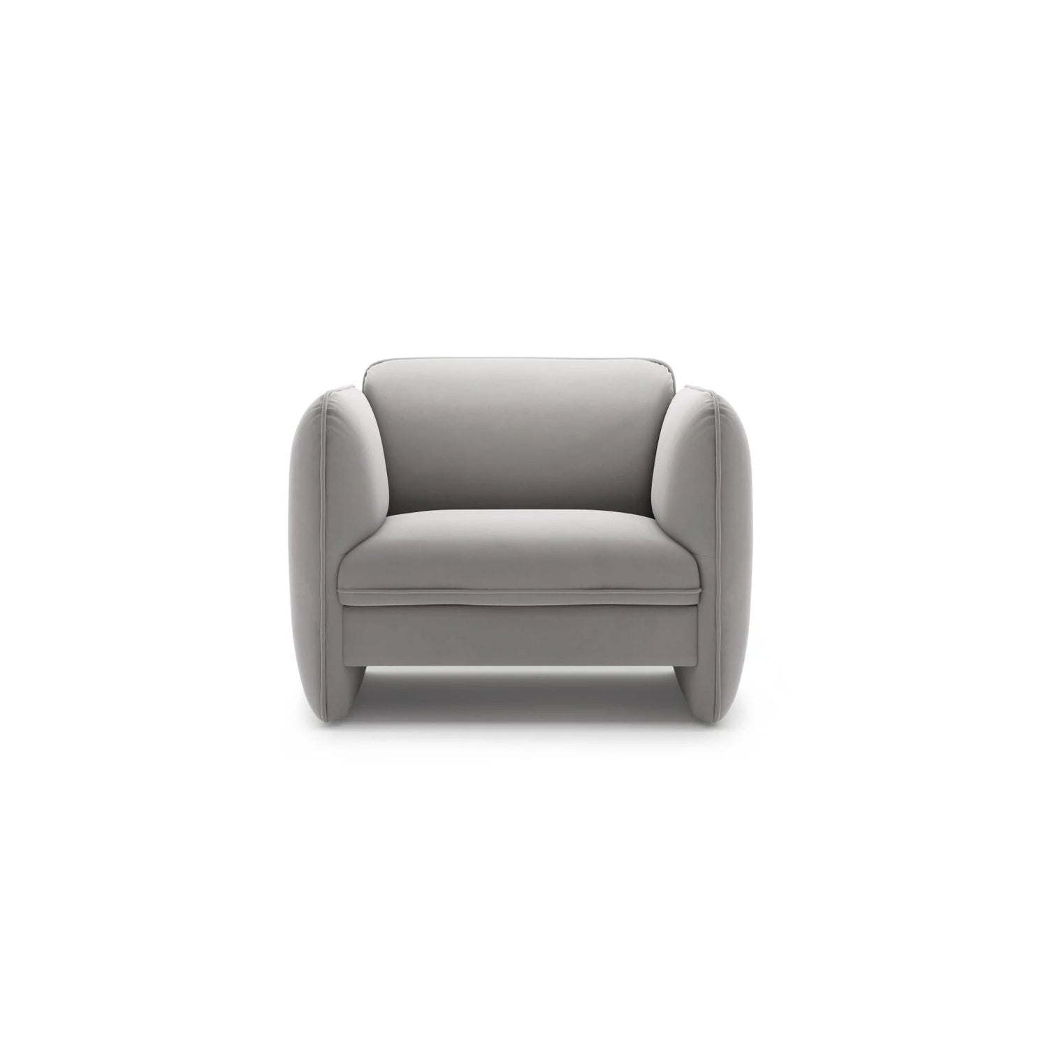 Georgia Sessel aus Samt (Magic Velvet 2239) in Hellgrau, 105x90 cm – Bild 1