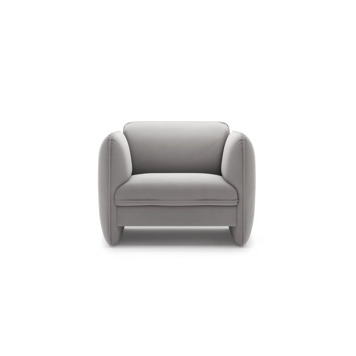 Georgia Sessel aus Samt (Magic Velvet 2239) in Hellgrau, 105x90 cm – Bild 1