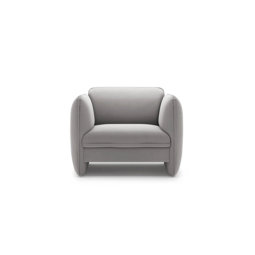 Georgia Sessel aus Samt (Magic Velvet 2239) in Hellgrau, 105x90 cm – Bild 1