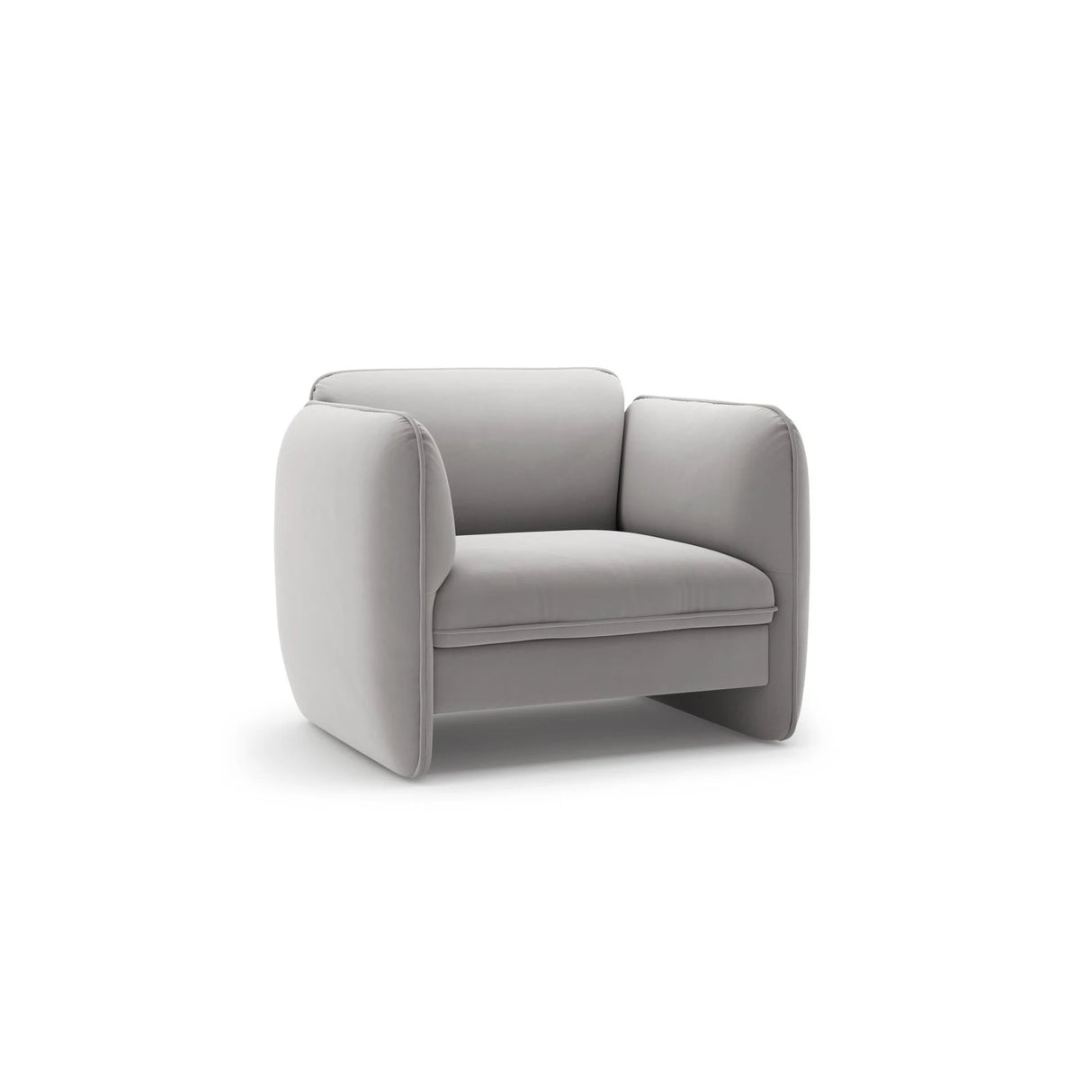 Georgia Sessel aus Samt (Magic Velvet 2239) in Hellgrau, 105x90 cm – Bild 2