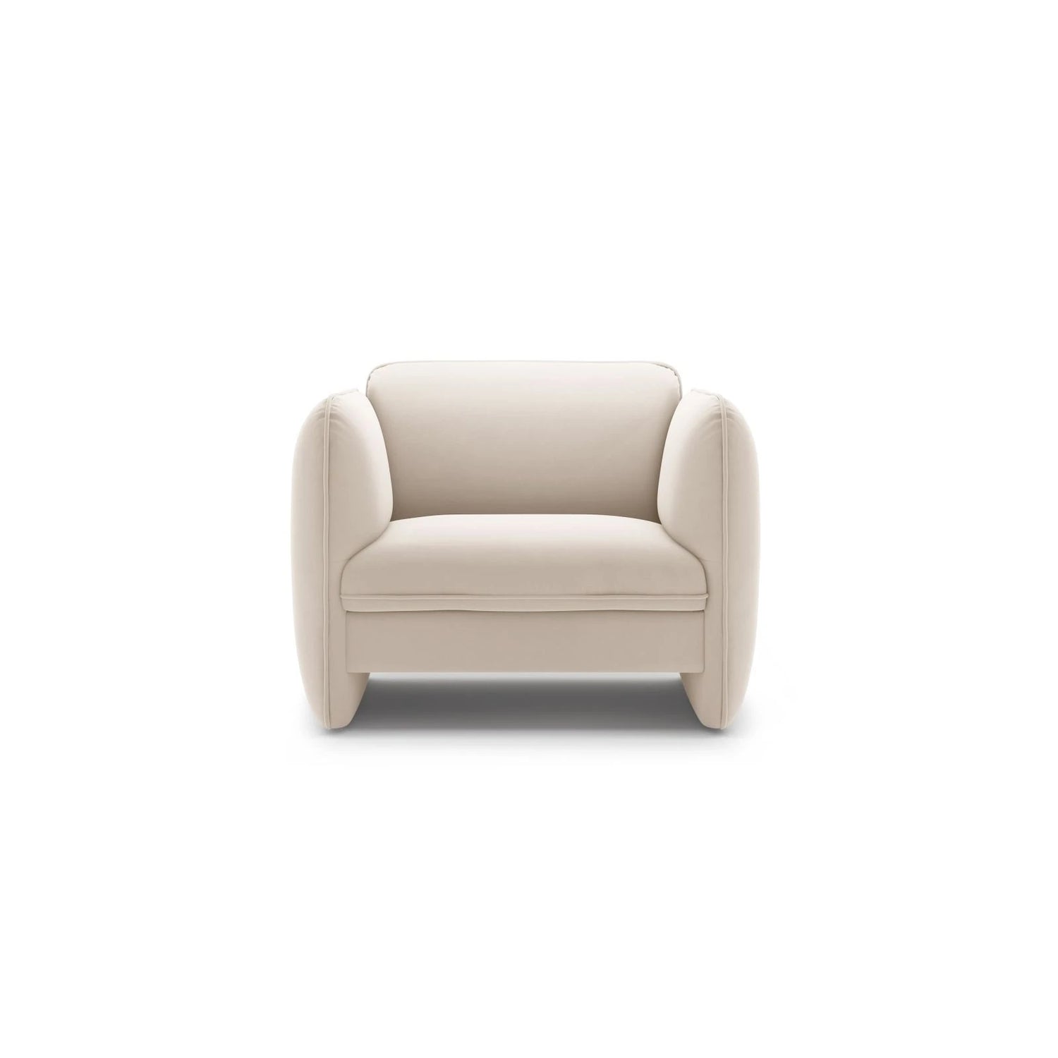 Georgia Sessel aus Samt (Magic Velvet 2256) in Elfenbein, 105x90 cm – Bild 1