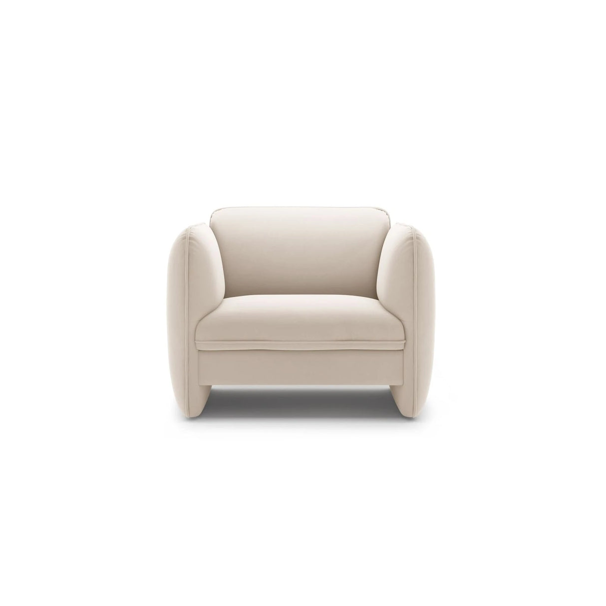 Georgia Sessel aus Samt (Magic Velvet 2256) in Elfenbein, 105x90 cm – Bild 1