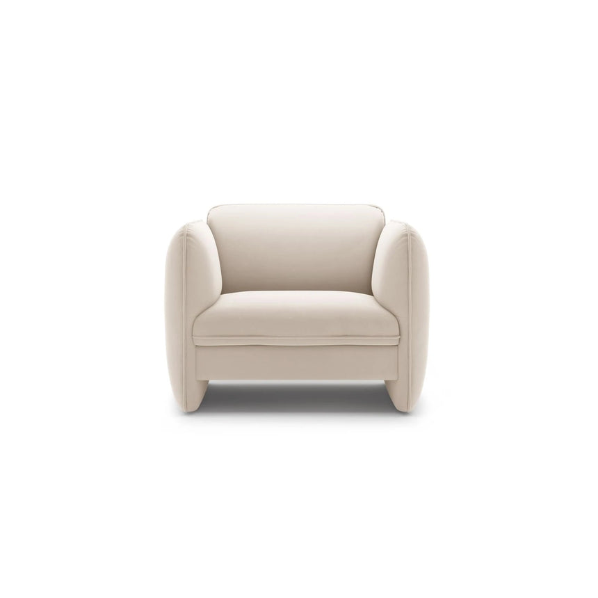 Georgia Sessel aus Samt (Magic Velvet 2256) in Elfenbein, 105x90 cm – Bild 1