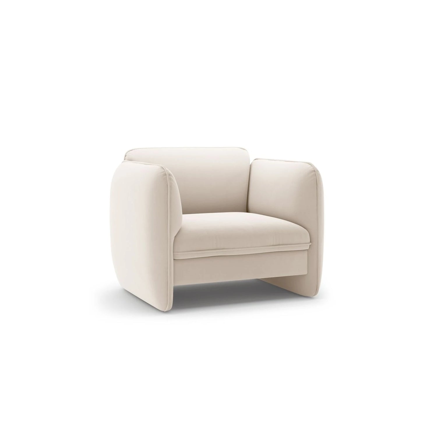 Georgia Sessel aus Samt (Magic Velvet 2256) in Elfenbein, 105x90 cm – Bild 2
