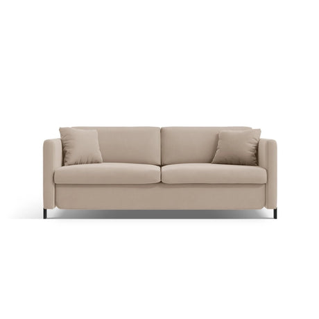 Gloria 2-Sitzer Sofa, ausklappbar, mit Schlaffunktion, mit Bezug aus Samt (Sal1) in Beige, 182x102 cm – Bild 1