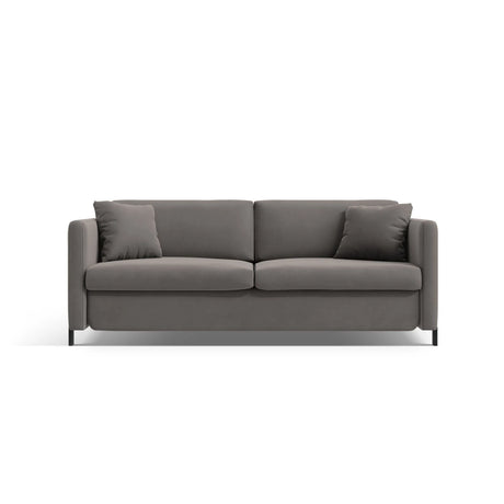 Gloria 2-Sitzer Sofa, ausklappbar, mit Schlaffunktion, mit Bezug aus Samt (Sal17) in Grau, 182x102 cm – Bild 1