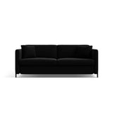 Gloria 2-Sitzer Sofa, ausklappbar, mit Schlaffunktion, mit Bezug aus Samt (Sal19) in Schwarz, 182x102 cm – Bild 1