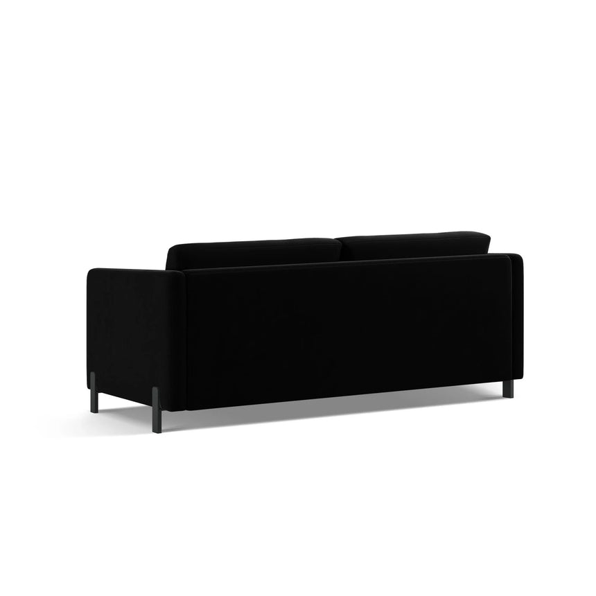 Gloria 2-Sitzer Sofa, ausklappbar, mit Schlaffunktion, mit Bezug aus Samt (Sal19) in Schwarz, 182x102 cm – Bild 5