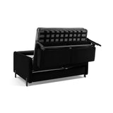 Gloria 2-Sitzer Sofa, ausklappbar, mit Schlaffunktion, mit Bezug aus Samt (Sal19) in Schwarz, 182x102 cm – Bild 6