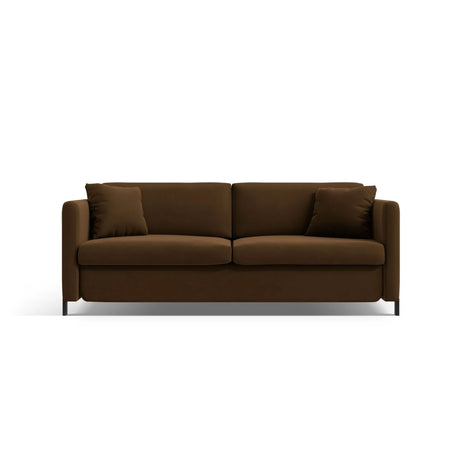Gloria 2-Sitzer Sofa, ausklappbar, mit Schlaffunktion, mit Bezug aus Samt (Sal4) in Chocolate, 182x102 cm – Bild 1