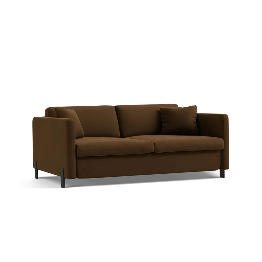 Gloria 2-Sitzer Sofa, ausklappbar, mit Schlaffunktion, mit Bezug aus Samt (Sal4) in Chocolate, 182x102 cm – Bild 4