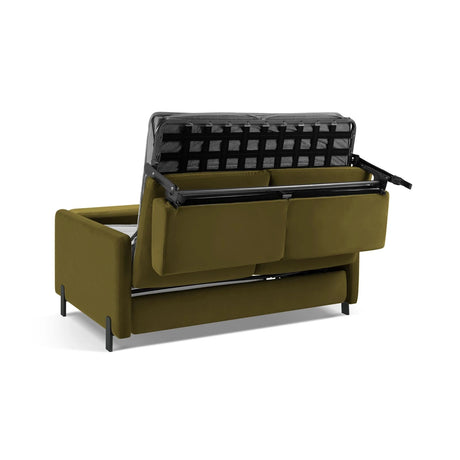 Gloria 2-Sitzer Sofa, ausklappbar, mit Schlaffunktion, mit Bezug aus Samt (Sal8) in Grün, 182x102 cm – Bild 6