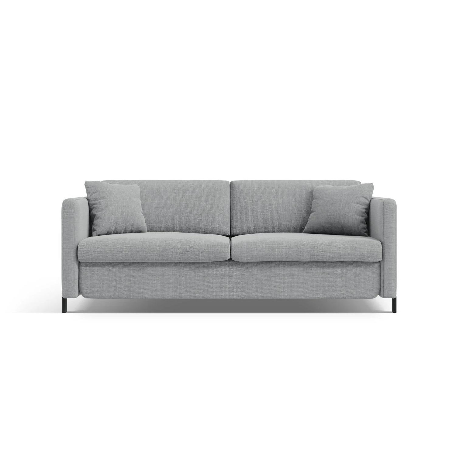 Gloria 2-Sitzer Sofa, ausklappbar, mit Schlaffunktion, mit Bezug aus Strukturierter Stoff (Bjo06) in Hellgrau, 182x102 cm – Bild 1