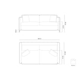 Gloria 2-Sitzer Sofa, ausklappbar, mit Schlaffunktion, mit Bezug aus Strukturierter Stoff (Bjo06) in Hellgrau, 182x102 cm – Bild 3