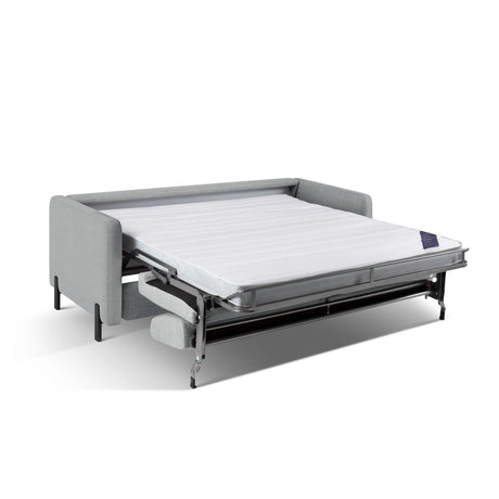 Gloria 2-Sitzer Sofa, ausklappbar, mit Schlaffunktion, mit Bezug aus Strukturierter Stoff (Bjo06) in Hellgrau, 182x102 cm – Bild 7