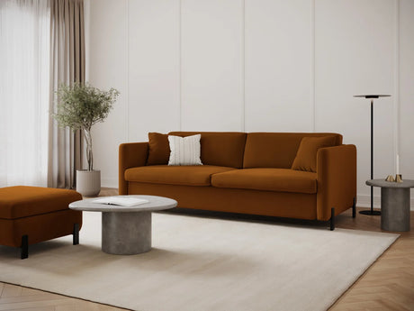 Gloria 3-Sitzer Sofa, ausklappbar, mit Schlaffunktion, mit Bezug aus Samt (Sal15) in Braun, 202x102 cm – Bild 2