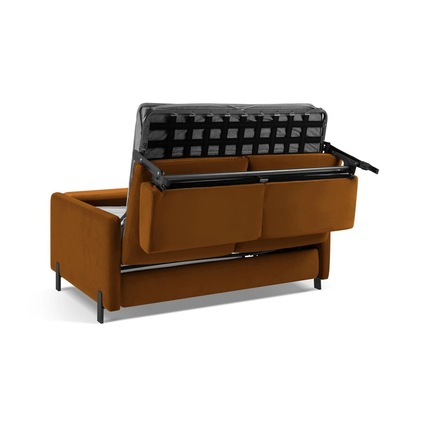 Gloria 3-Sitzer Sofa, ausklappbar, mit Schlaffunktion, mit Bezug aus Samt (Sal15) in Braun, 202x102 cm – Bild 6
