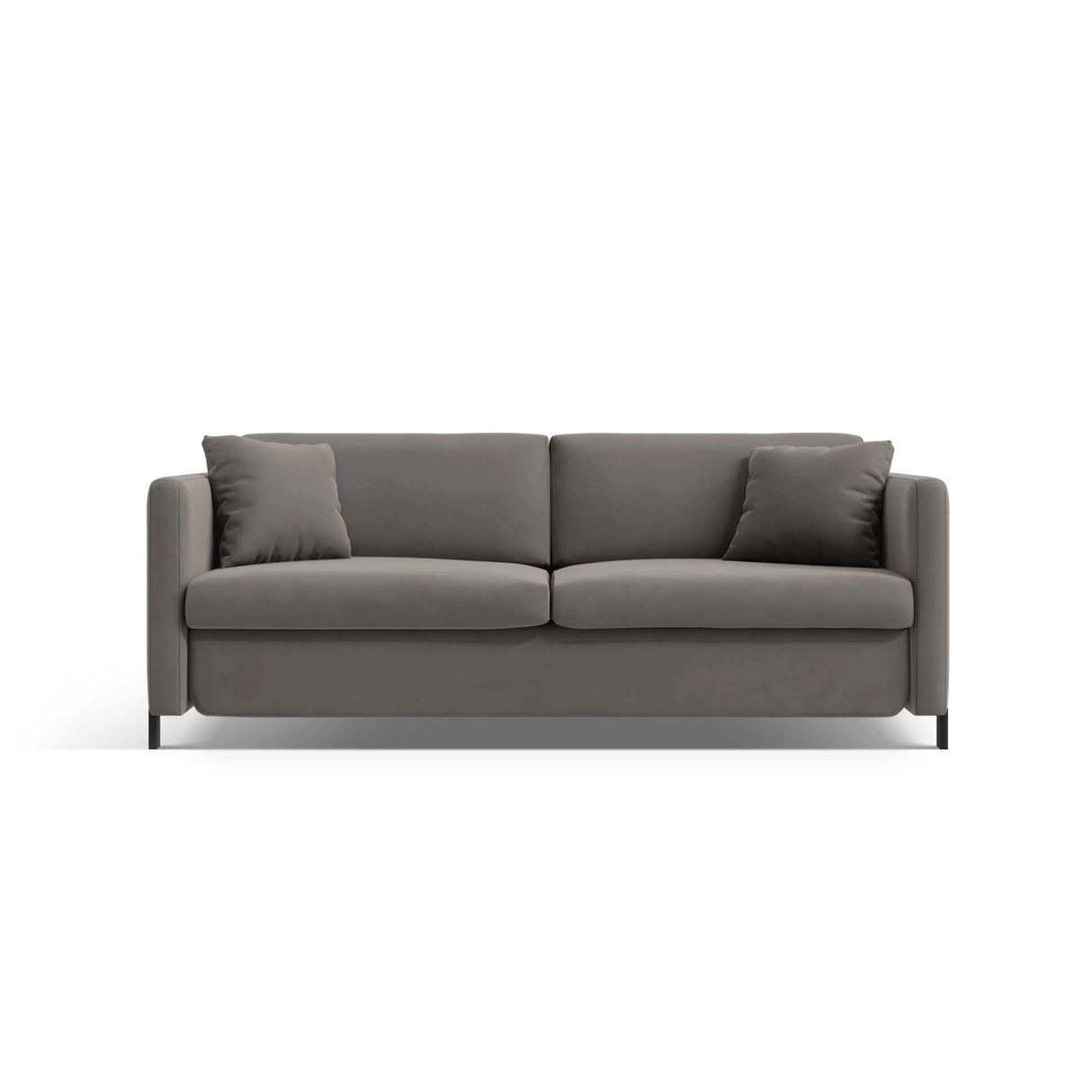 Gloria 3-Sitzer Sofa, ausklappbar, mit Schlaffunktion, mit Bezug aus Samt (Sal17) in Grau, 202x102 cm – Bild 1