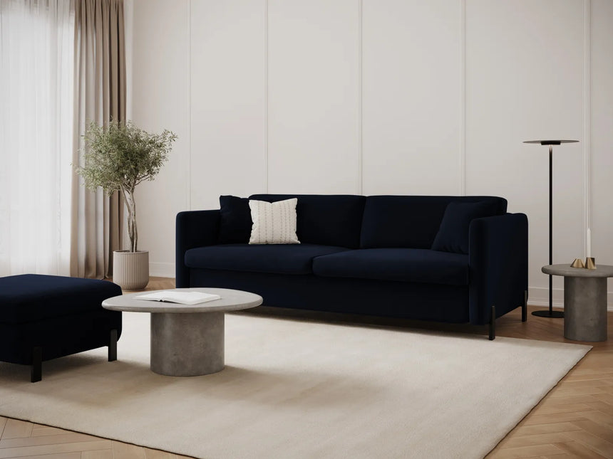 Gloria 3-Sitzer Sofa, ausklappbar, mit Schlaffunktion, mit Bezug aus Samt (Sal5) in Königsblau, 202x102 cm – Bild 2