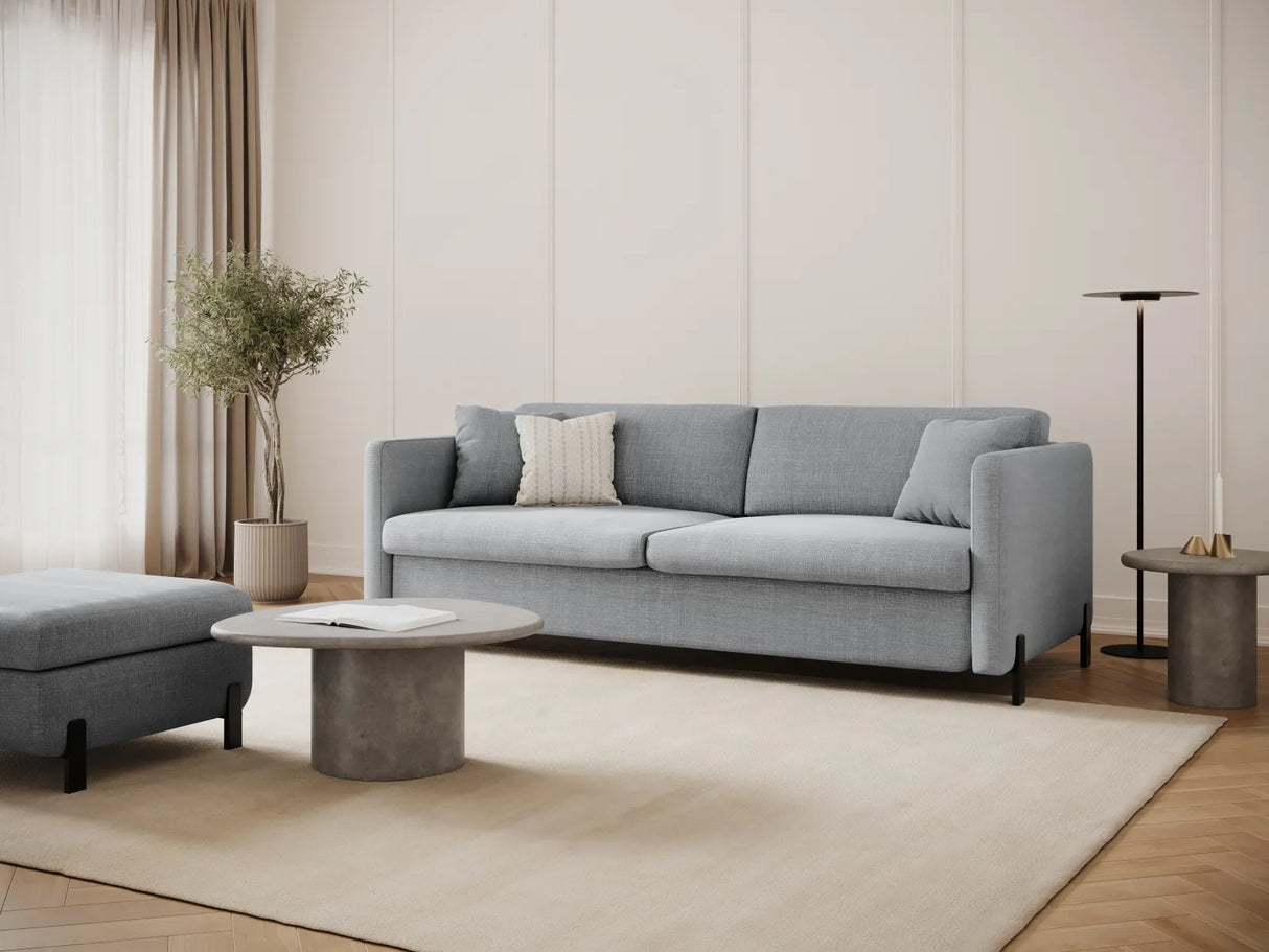 Gloria 3-Sitzer Sofa, ausklappbar, mit Schlaffunktion, mit Bezug aus Strukturierter Stoff (Bjo06) in Hellgrau, 202x102 cm – Bild 2