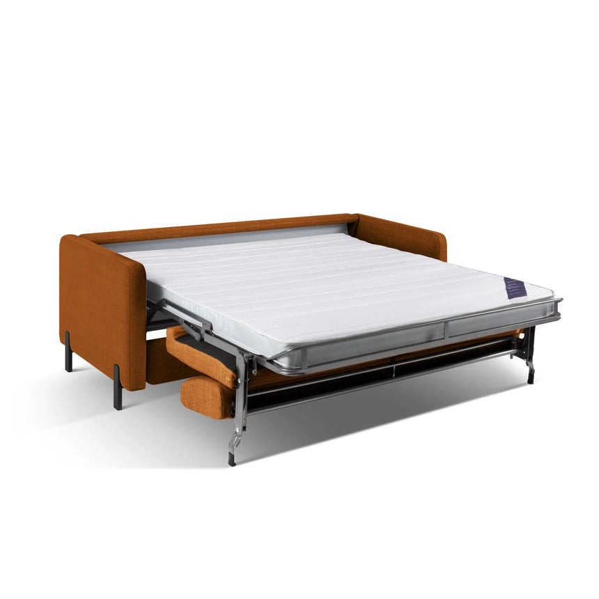 Gloria 3-Sitzer Sofa, ausklappbar, mit Schlaffunktion, mit Bezug aus Strukturierter Stoff (Bjo42) in Ziegel, 202x102 cm – Bild 7