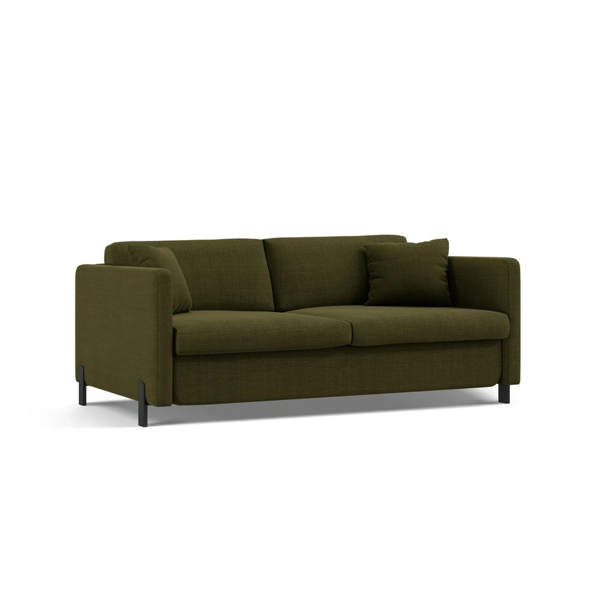 Gloria 3-Sitzer Sofa, ausklappbar, mit Schlaffunktion, mit Bezug aus Strukturierter Stoff (Bjo77) in Grün, 202x102 cm – Bild 4