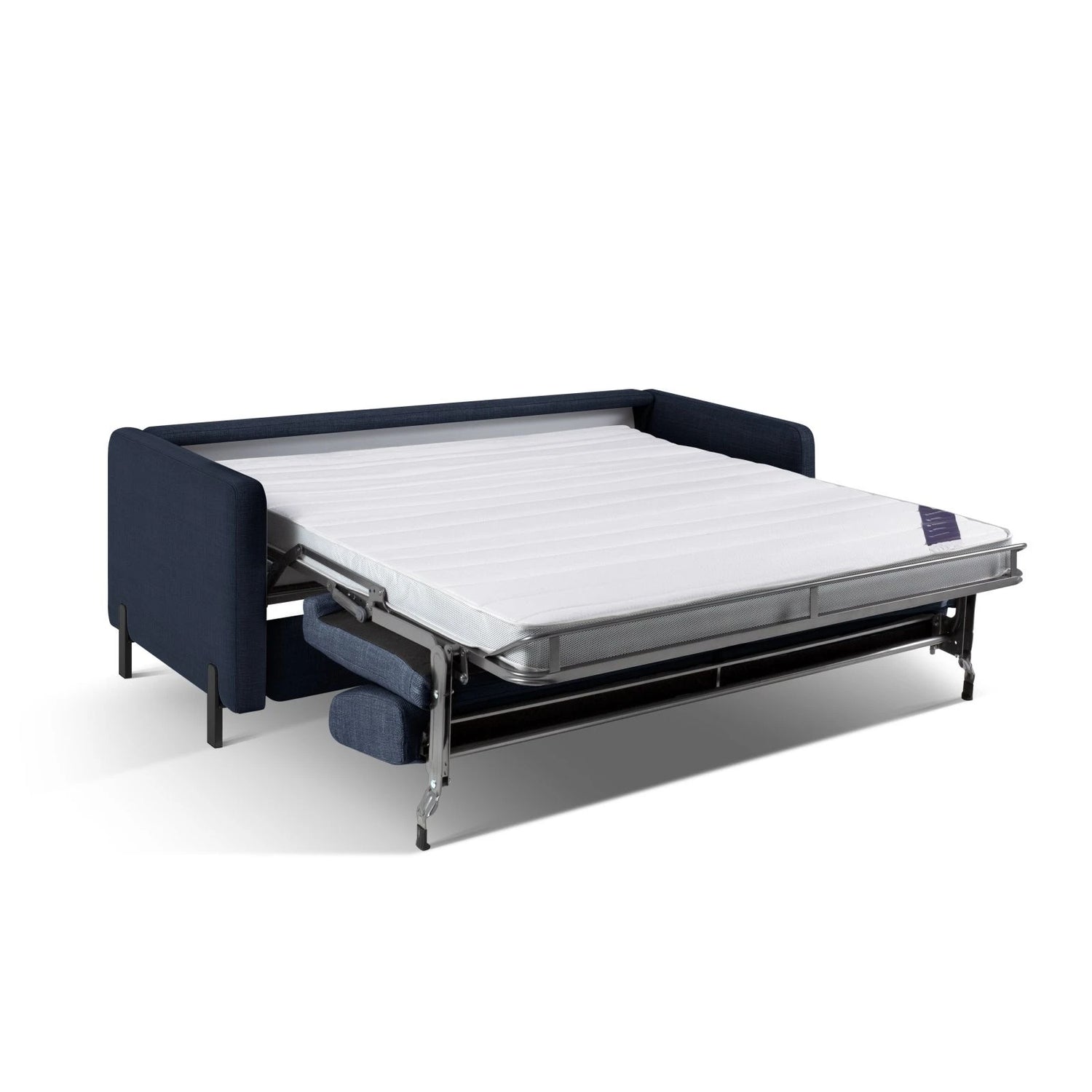 Gloria 3-Sitzer Sofa, ausklappbar, mit Schlaffunktion, mit Bezug aus Strukturierter Stoff (Bjo86) in Blau, 202x102 cm – Bild 7