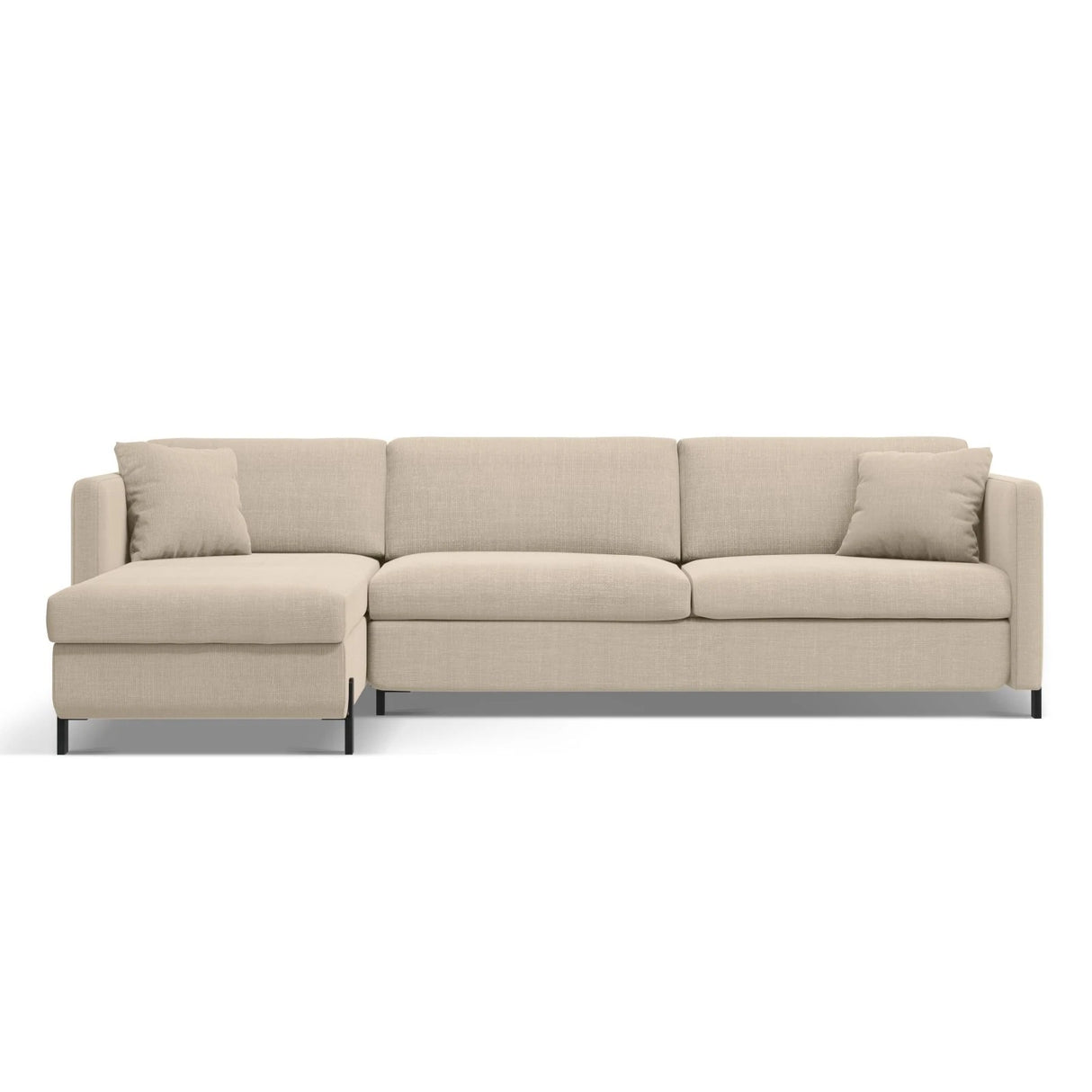 Gloria 4-Sitzer Ecksofa Links, ausklappbar, mit Schlaffunktion, mit Bezug aus Samt oder Strukturstoff, 260x170 cm – Bild 1