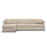 Gloria 4-Sitzer Ecksofa Links, ausklappbar, mit Schlaffunktion, mit Bezug aus Samt oder Strukturstoff, 260x170 cm – Bild 1