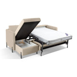 Gloria 4-Sitzer Ecksofa Links, ausklappbar, mit Schlaffunktion, mit Bezug aus Samt oder Strukturstoff, 260x170 cm – Bild 7