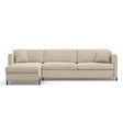 Gloria 4-Sitzer Ecksofa Links, ausklappbar, mit Schlaffunktion, mit Bezug aus Samt oder Strukturstoff, 280x170 cm – Bild 1