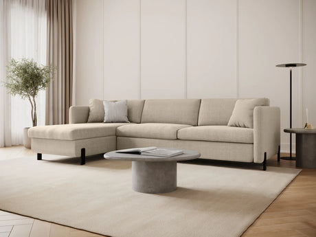 Gloria 4-Sitzer Ecksofa Links, ausklappbar, mit Schlaffunktion, mit Bezug aus Samt oder Strukturstoff, 280x170 cm – Bild 2