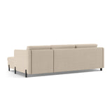 Gloria 4-Sitzer Ecksofa Links, ausklappbar, mit Schlaffunktion, mit Bezug aus Samt oder Strukturstoff, 280x170 cm – Bild 5