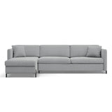 Gloria 4-Sitzer Ecksofa Links, ausklappbar, mit Schlaffunktion, mit Bezug aus Strukturierter Stoff (Bjo06) in Hellgrau, 260x170 cm – Bild 1