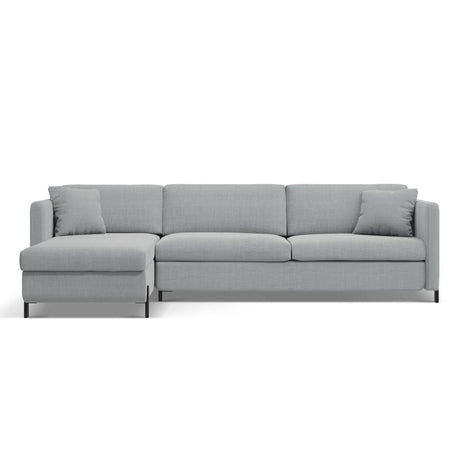 Gloria 4-Sitzer Ecksofa Links, ausklappbar, mit Schlaffunktion, mit Bezug aus Strukturierter Stoff (Bjo06) in Hellgrau, 260x170 cm – Bild 1