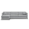 Gloria 4-Sitzer Ecksofa Links, ausklappbar, mit Schlaffunktion, mit Bezug aus Strukturierter Stoff (Bjo06) in Hellgrau, 260x170 cm – Bild 1