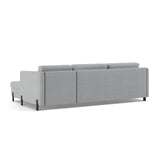 Gloria 4-Sitzer Ecksofa Links, ausklappbar, mit Schlaffunktion, mit Bezug aus Strukturierter Stoff (Bjo06) in Hellgrau, 260x170 cm – Bild 5