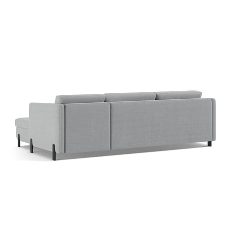 Gloria 4-Sitzer Ecksofa Links, ausklappbar, mit Schlaffunktion, mit Bezug aus Strukturierter Stoff (Bjo06) in Hellgrau, 280x170 cm – Bild 5